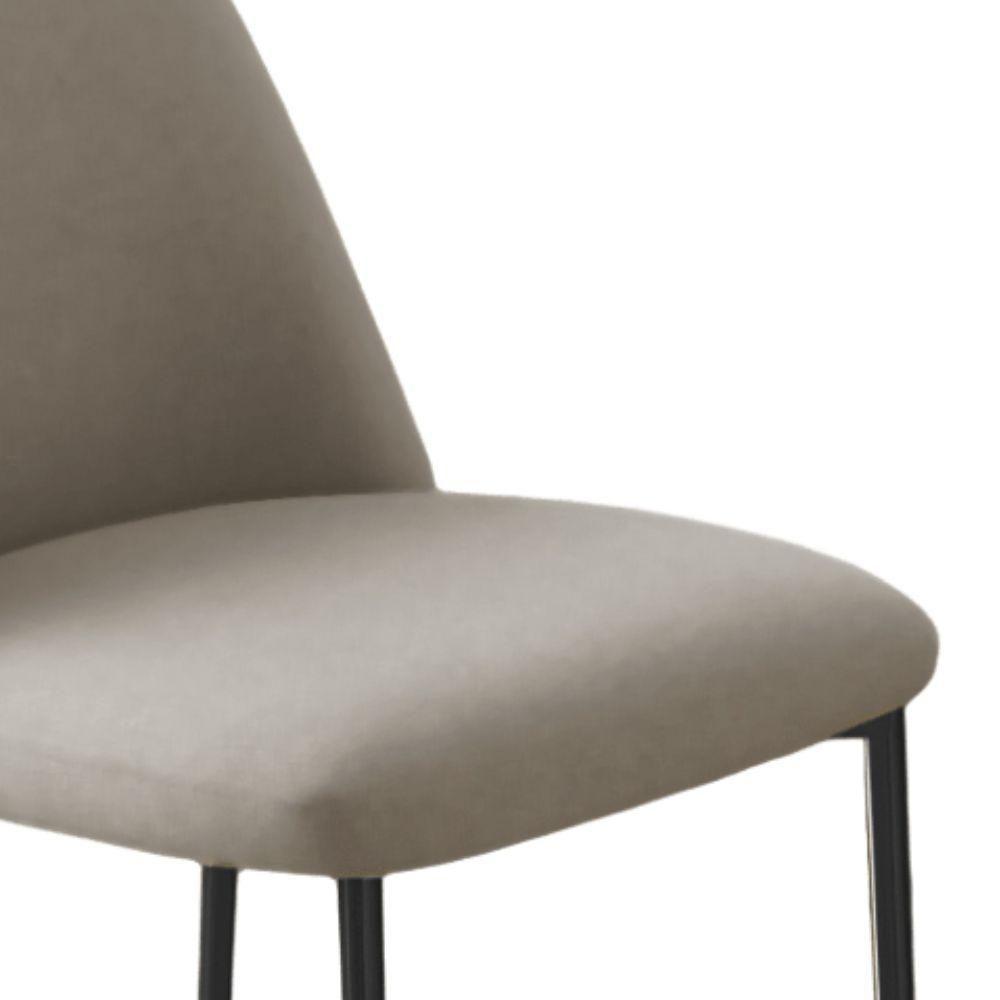 Conjunto 2 Cadeiras Londres Veludo Cappuccino Metal Preto - 2