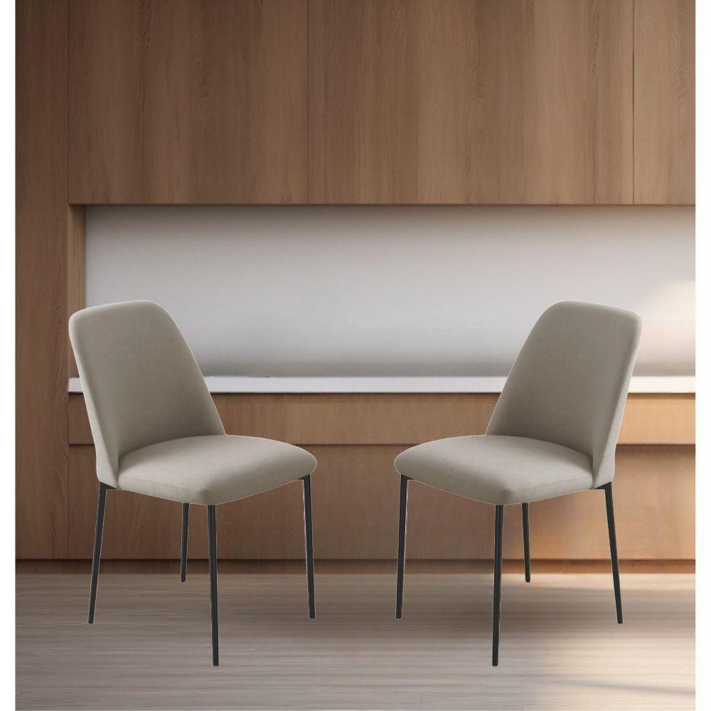 Conjunto 2 Cadeiras Londres Veludo Cappuccino Metal Preto - 7