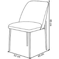 Conjunto 2 Cadeiras Londres Veludo Cappuccino Metal Preto - 8