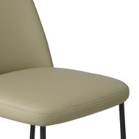 Conjunto 2 Cadeiras Londres Couro Areia Metal Preto - 5