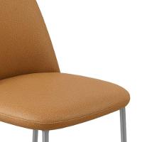 Conjunto 2 Cadeiras Londres Couro Bege Metal Champanhe - 5