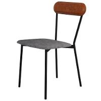 Kit 06 Cadeiras Estofada Para Sala De Jantar Liora Preto C01 Linho Prata Courino Caramelo - Lyam Decor - 7