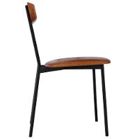 Kit 05 Cadeiras Estofada Para Sala De Jantar Liora Preto C01 Courino Caramelo - Lyam Decor - 2