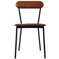 Kit 05 Cadeiras Estofada Para Sala De Jantar Liora Preto C01 Courino Caramelo - Lyam Decor - 5