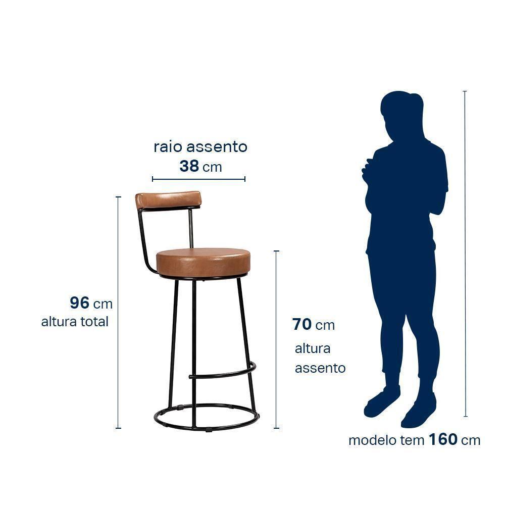 Kit 2 Banquetas Miami 96cm Couríssimo Amarula - Salaone Amarula - 6