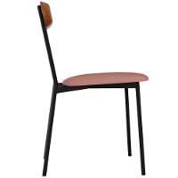 Kit 08 Cadeiras Estofada Para Sala De Jantar Liora Preto C01 Linho Rosê Courino Caramelo - Lyam Decor - 8