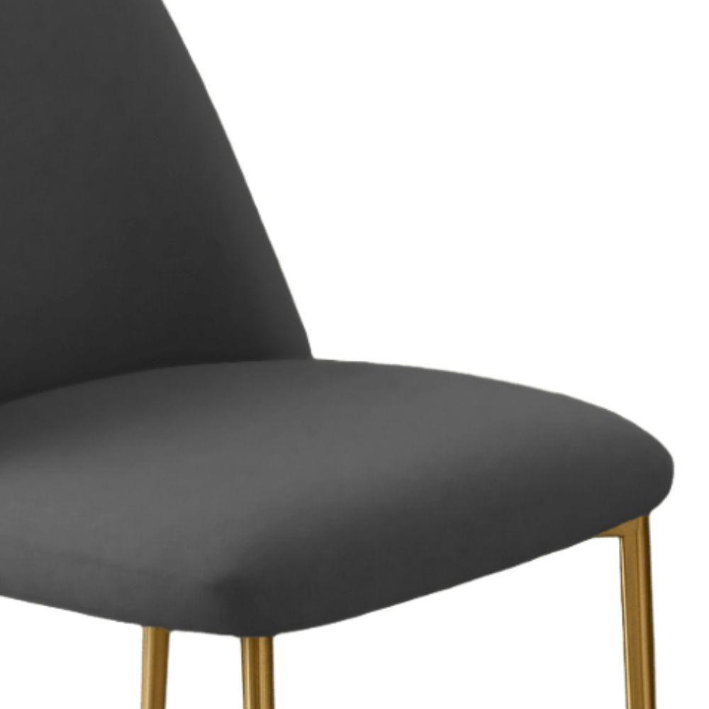 Conjunto 2 Cadeiras Londres Veludo Cinza Metal Dourado - 5