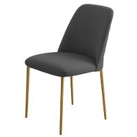 Conjunto 2 Cadeiras Londres Veludo Cinza Metal Dourado