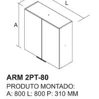 Armário 80cm 2 Portas Mdf Dobradiças Slow Motion Lumina - Itatiaia Cinamomo-fendi - 2