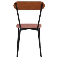 Cadeira Estofada Para Sala De Jantar Liora Preto C01 Linho Rosê Courino Caramelo - Lyam Decor - 7