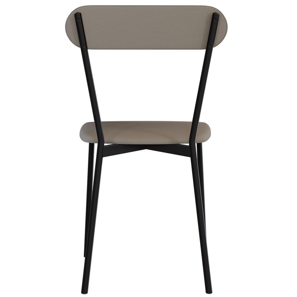 Kit 04 Cadeiras Estofada Para Sala De Jantar Liora Preto C01 Courino Cinza - Lyam Decor - 5
