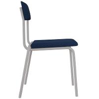 Kit 04 Cadeiras Estofada Para Sala De Jantar Sense Branco C01 Linho Azul Escuro - Lyam Decor - 8