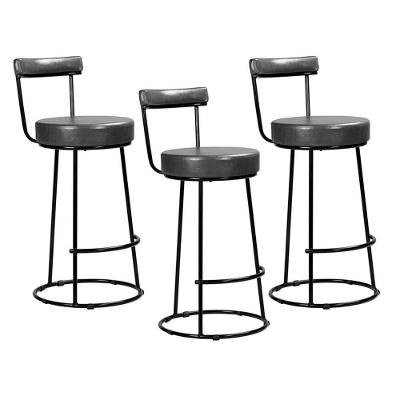 Kit 3 Banquetas Miami 96cm Couríssimo Preto - Salaone Preto