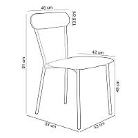 Kit 03 Cadeiras Estofada Para Sala De Jantar Liora Preto C01 Courino Off White - Lyam Decor - 5