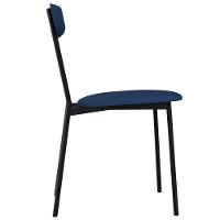 Kit 05 Cadeiras Estofada Para Sala De Jantar Liora Preto C01 Linho Azul - Lyam Decor - 8