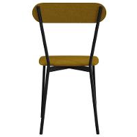 Kit 04 Cadeiras Estofada Para Sala De Jantar Liora Preto C01 Linho Mostarda - Lyam Decor - 9