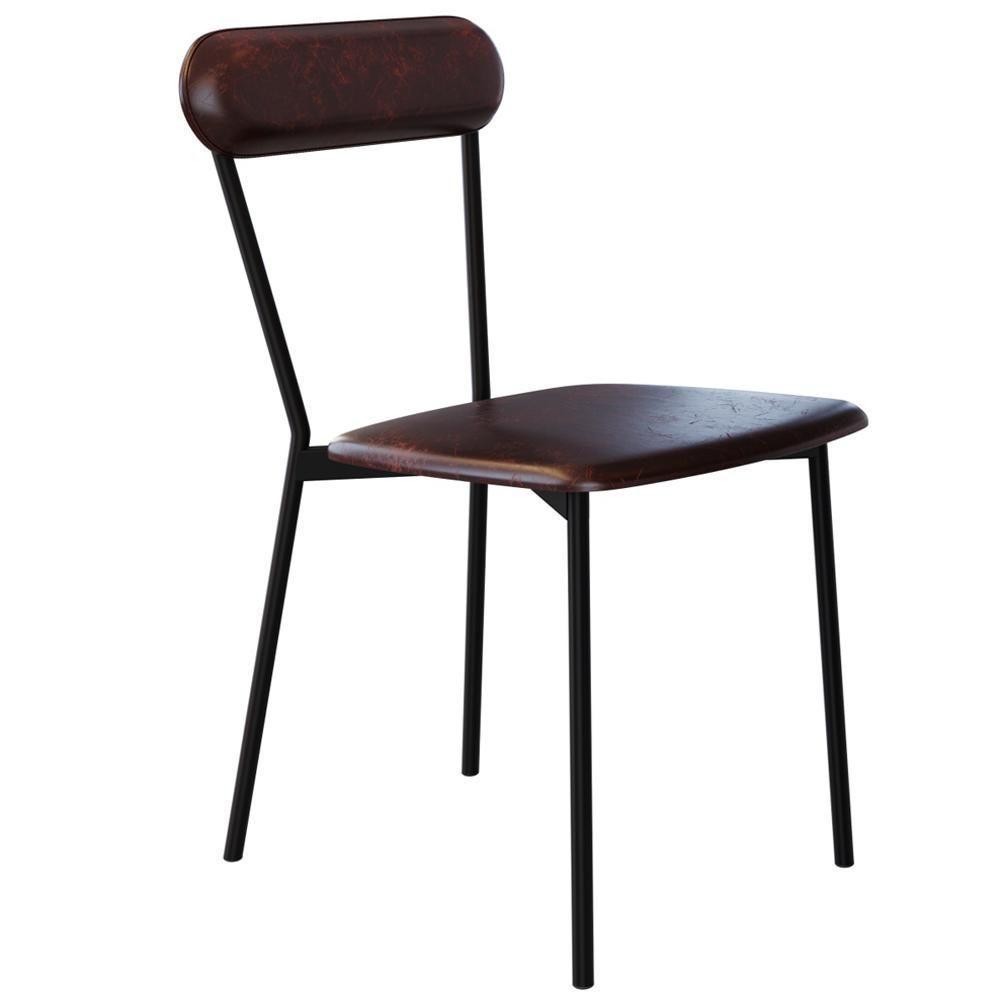 Kit 08 Cadeiras Estofada Para Sala De Jantar Liora Preto C01 Courino Café - Lyam Decor - 6