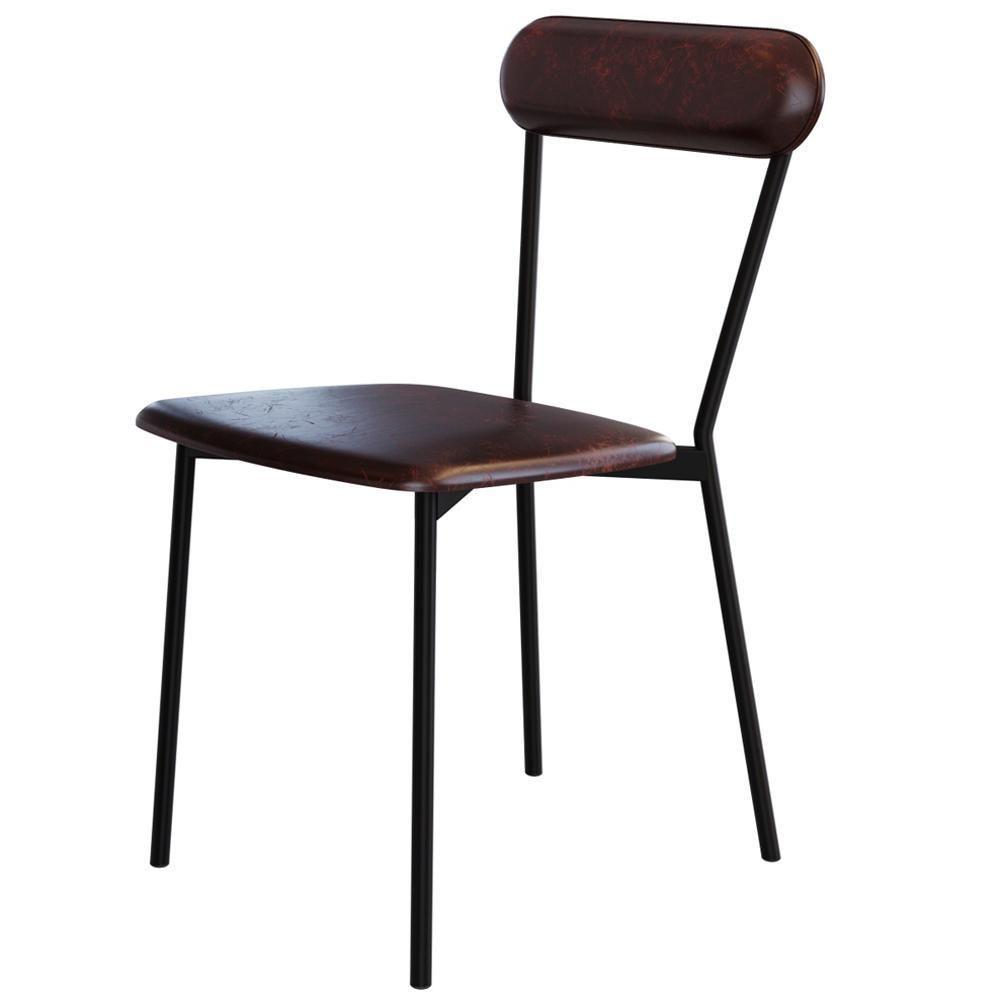 Kit 08 Cadeiras Estofada Para Sala De Jantar Liora Preto C01 Courino Café - Lyam Decor - 7