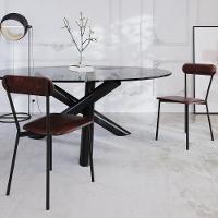 Kit 08 Cadeiras Estofada Para Sala De Jantar Liora Preto C01 Courino Café - Lyam Decor - 2