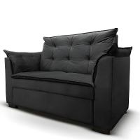 Sofá 2 Lugares Para Sala Moderno Confortável ágata Suede preto - 6