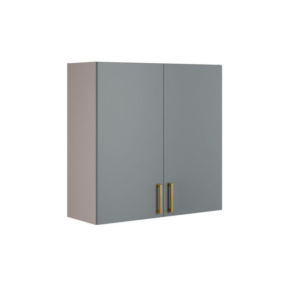Armário Aéreo 2 Portas 80cm 100% Mdf Essence - Itatiaia Fendi-gris - 1