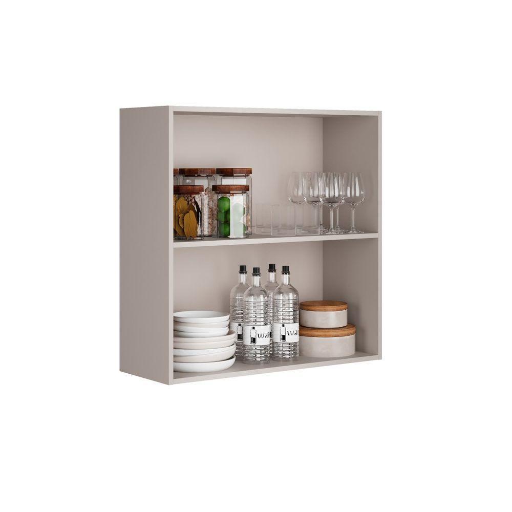 Armário Aéreo 2 Portas 80cm 100% Mdf Essence - Itatiaia Fendi-gris - 2