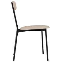 Kit 05 Cadeiras Estofada Para Sala De Jantar Liora Preto C01 Linho Areia - Lyam Decor - 7