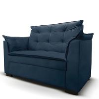 Sofá 2 Lugares Para Sala Moderno Confortável ágata Suede azul Marinho - 6