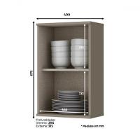 Armário Aéreo 1 Porta 40cm Connect Duna-cristal - Móveis Henn Duna-cristal - 3