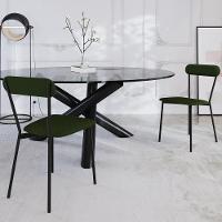 Kit 02 Cadeiras Estofada Para Sala De Jantar Liora Preto C01 Linho Verde Musgo - Lyam Decor - 9