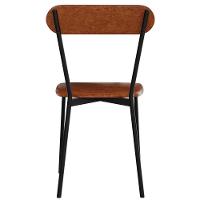 Kit 02 Cadeiras Estofada Para Sala De Jantar Liora Preto C01 Courino Caramelo - Lyam Decor - 8