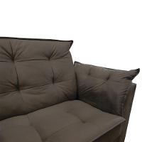 Sofá 2 Lugares Para Sala Moderno Confortável Elegance Suede marrom - 7