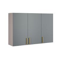 Armário Aéreo Essence 3 Portas 120cm 100% Mdf - Itatiaia Fendi-gris - 1