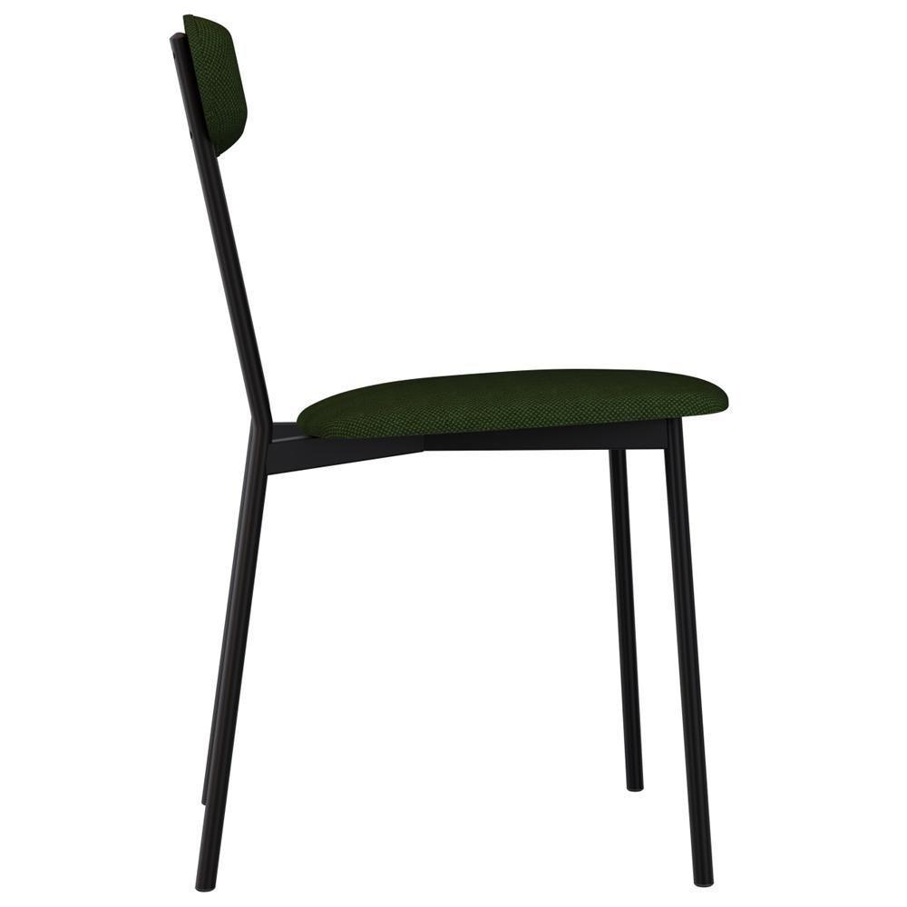 Kit 06 Cadeiras Estofada Para Sala De Jantar Liora Preto C01 Linho Verde Musgo - Lyam Decor - 8