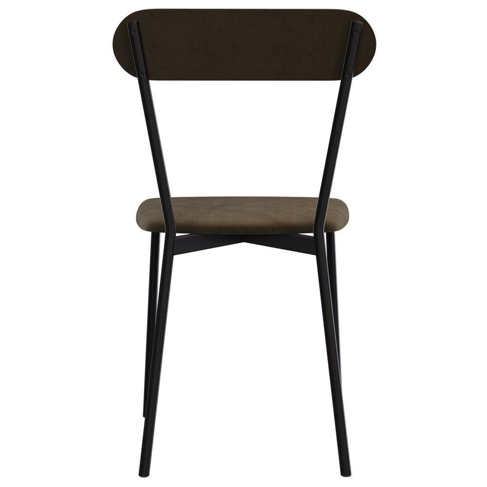 Kit 06 Cadeiras Estofada Para Sala De Jantar Liora Preto C01 Veludo Marrom Sand - Lyam Decor - 9