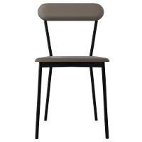 Kit 02 Cadeiras Estofada Para Sala De Jantar Liora Preto C01 Courino Cinza - Lyam Decor - 3