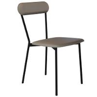 Kit 02 Cadeiras Estofada Para Sala De Jantar Liora Preto C01 Courino Cinza - Lyam Decor - 6