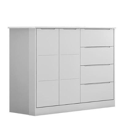 Cômoda Infantil Eloá 4 Gavetas em MDF com Puxador Usinado Branco Fosco