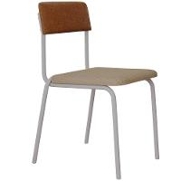 Kit 08 Cadeiras Estofada Para Sala De Jantar Sense Branco C01 Linho Areia Courino Caramelo - Lyam Decor - 6