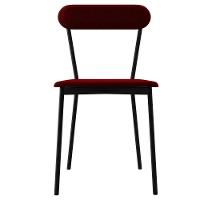 Kit 06 Cadeiras Estofada Para Sala De Jantar Liora Preto C01 Veludo Vermelho Vinho - Lyam Decor - 3