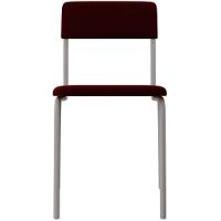 Kit 02 Cadeiras Estofada Para Sala De Jantar Sense Branco C01 Veludo Vermelho Vinho - Lyam Decor - 3