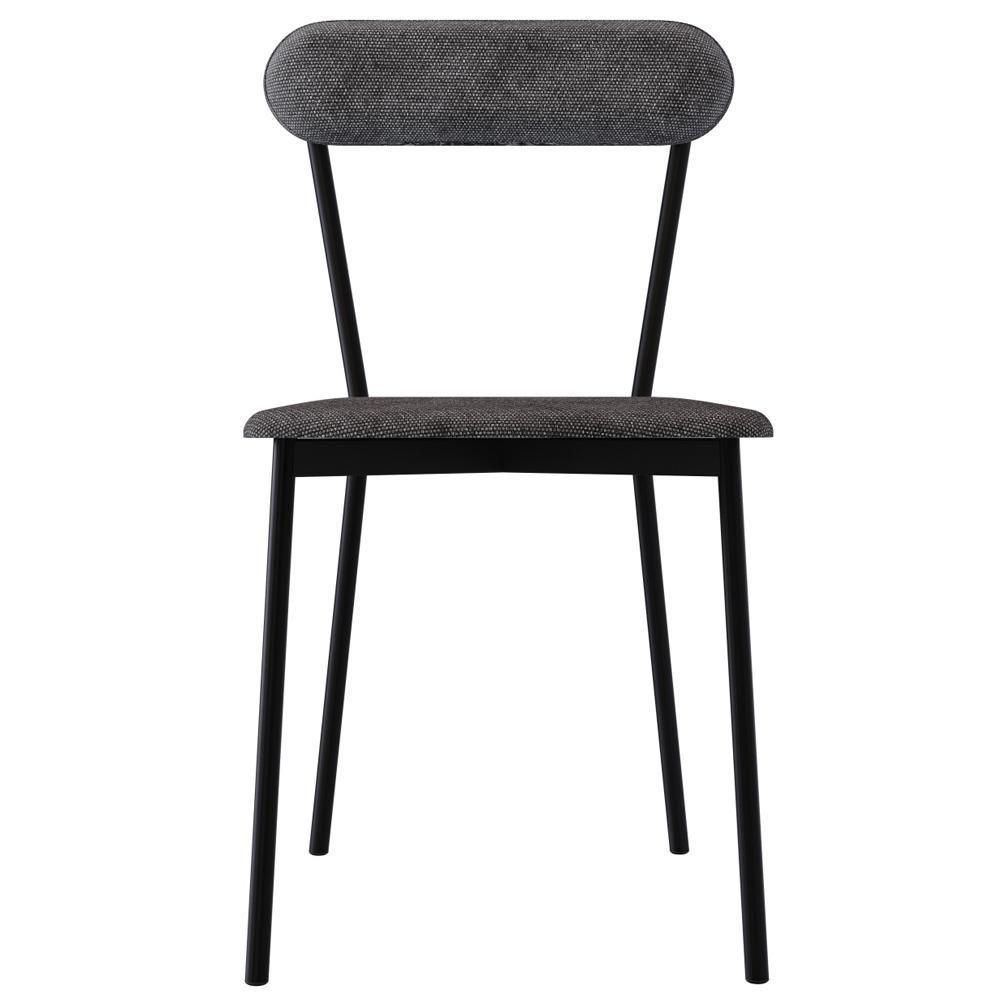 Kit 08 Cadeiras Estofada Para Sala De Jantar Liora Preto C01 Linho Prata - Lyam Decor - 3