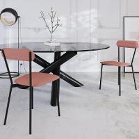 Kit 06 Cadeiras Estofada Para Sala De Jantar Liora Preto C01 Linho Rosê - Lyam Decor - 2