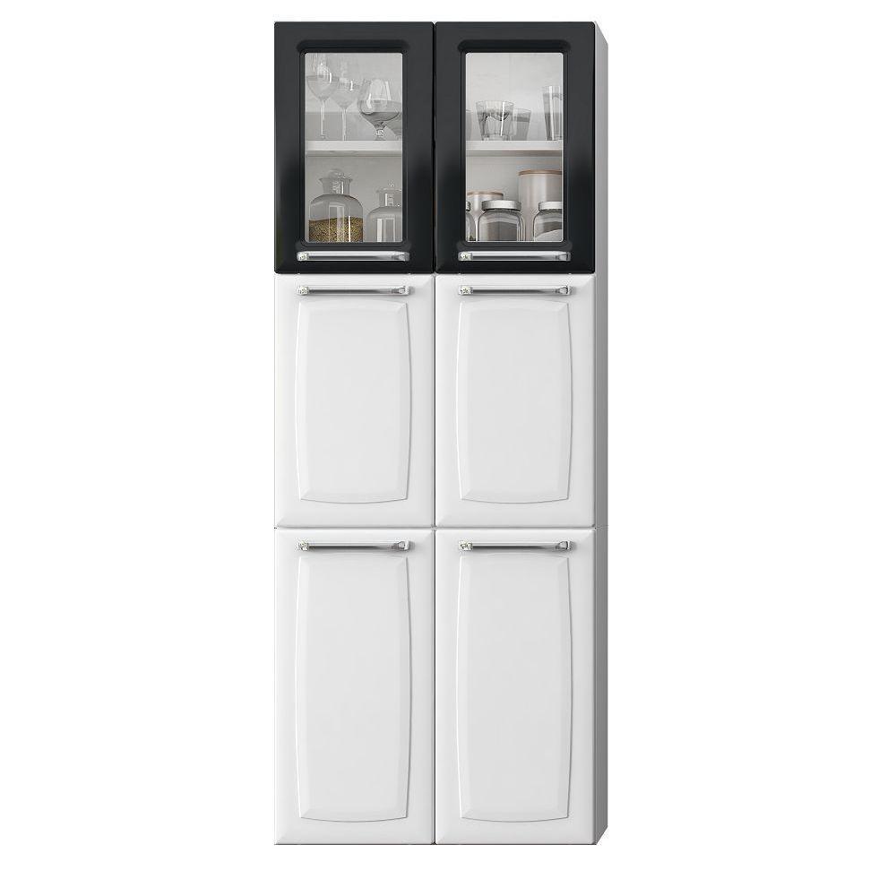 Paneleiro Duplo 6 Portas 70cm Luce - Itatiaia Branco-preto - 1