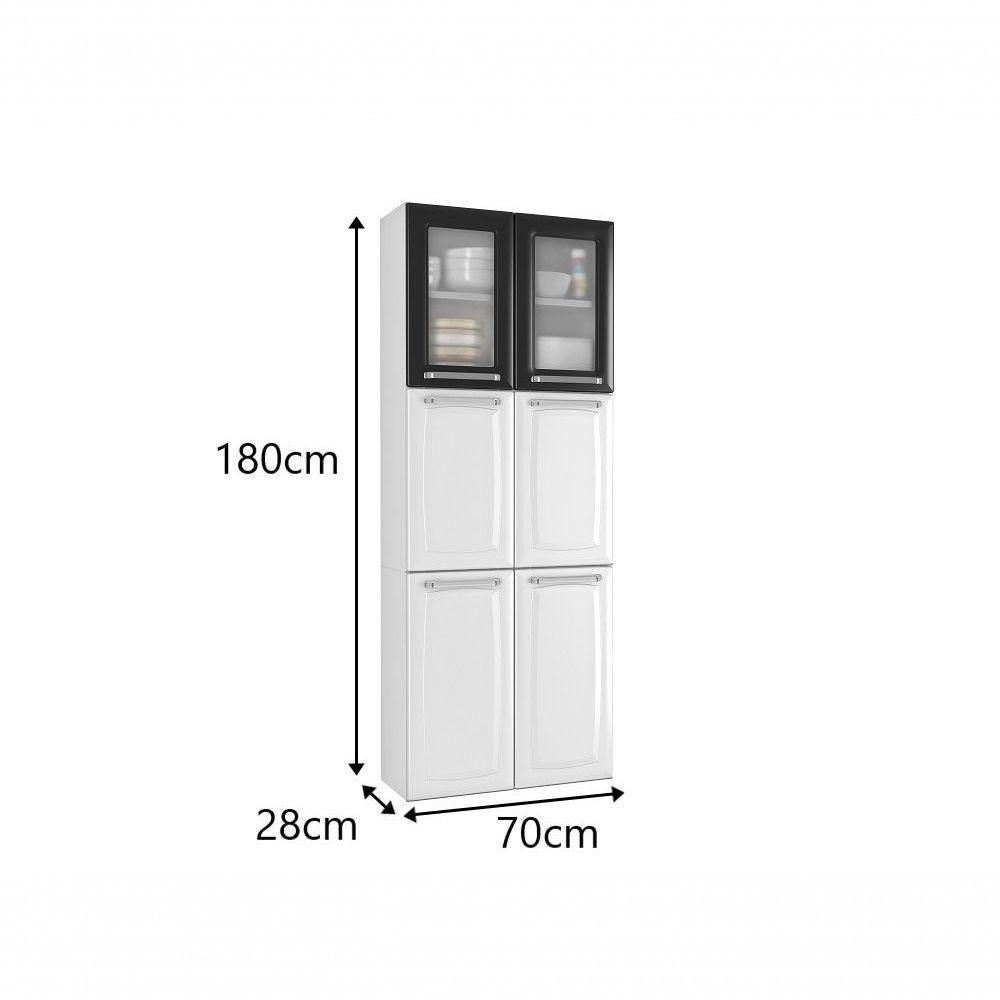 Paneleiro Duplo 6 Portas 70cm Luce - Itatiaia Branco-preto - 3