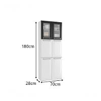 Paneleiro Duplo 6 Portas 70cm Luce - Itatiaia Branco-preto - 3