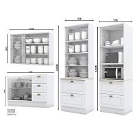 Cozinha Completa Americana 4 Peças Branco Com Torre Quente 2 Fornos - Móveis Henn Branco