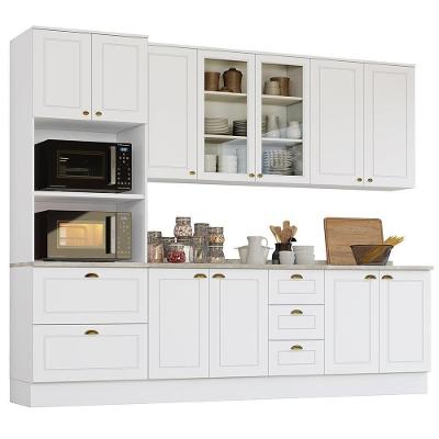 Cozinha Modulada Americana 5 Peças com Torre Quente 11 Portas 5 Gavetas MDF Branco