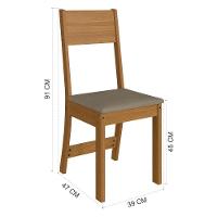 Mesa De Jantar Karla 150x76 Com Tampo Em Mdp E 6 Cadeiras Freijó-off White-cacau - Indekés Freijó-off White-cacau - 4