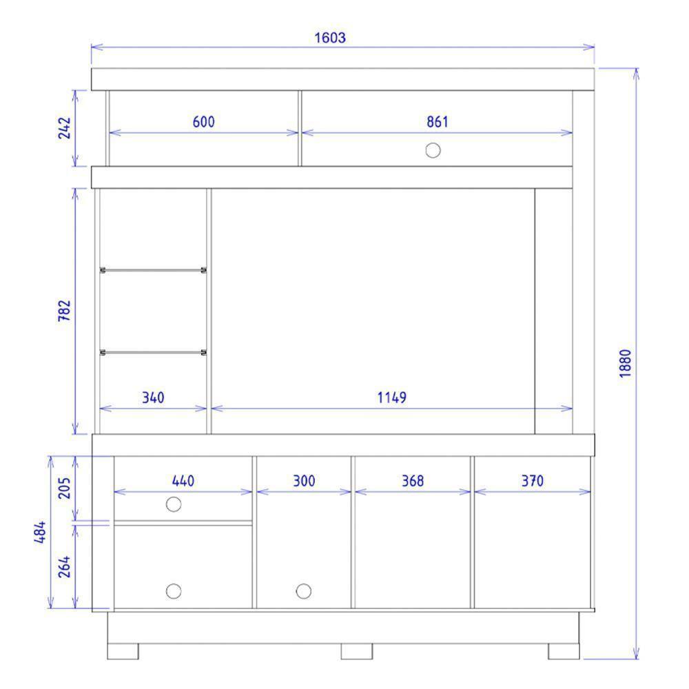 Estante Home Theater Valença Nogueira Real-off White Para Tv Até 50? - Colibri Nogueira Real-off White - 2